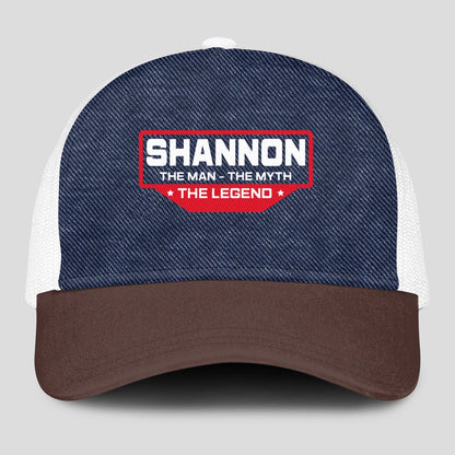 The Man The Myth The Legend Navy Brown And White Mesh Cap SHANNON 13K1 C200PF
