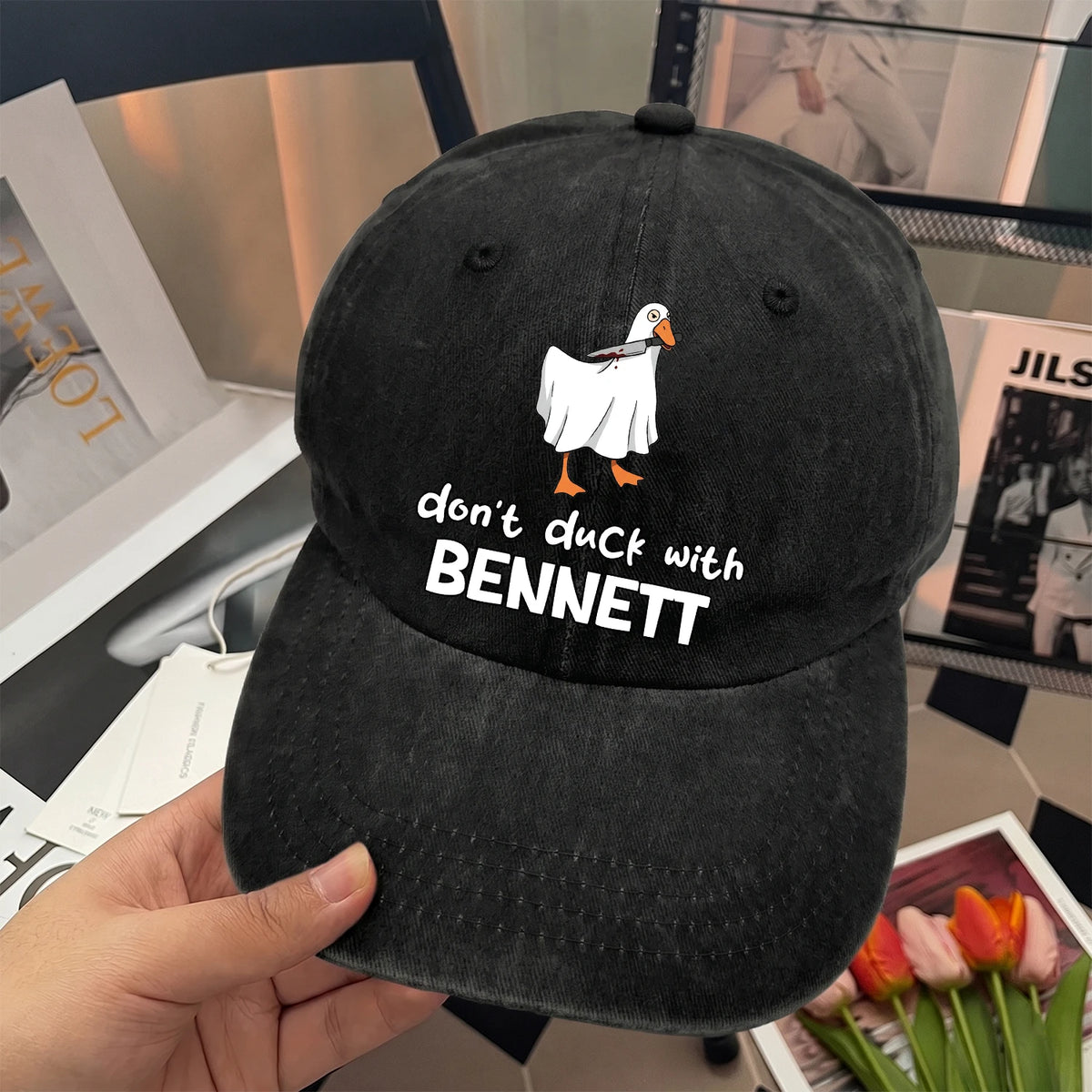 Don't Duck With Your Name Funny Washed Cap BENNETT 13K1 C129PF