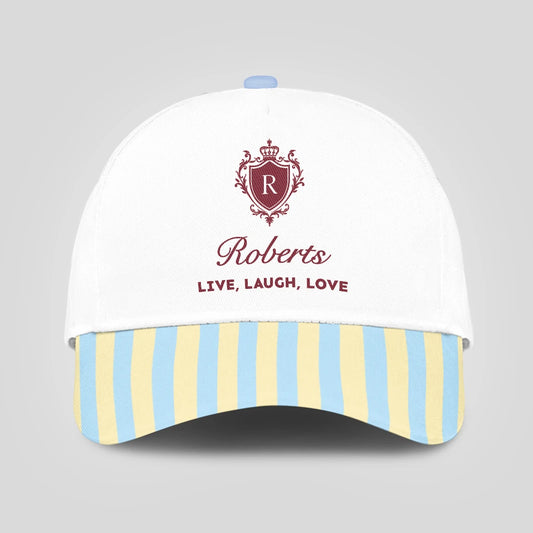 Live Laugh Love Blue And Yellow Luxury Cap ROBERTS 13K1 C121PF