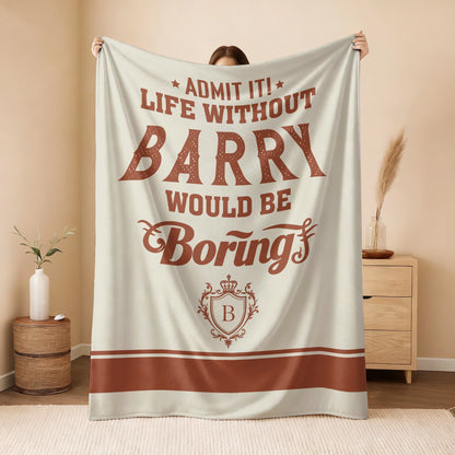 Life Without Your Name Would Be Boring Cream Terracotta Blanket BARRY 13K1 BK24