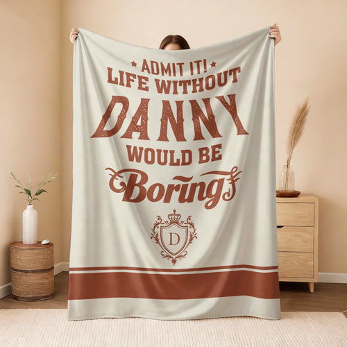 Life Without Your Name Would Be Boring Cream Terracotta Blanket DANNY 13K1 BK24