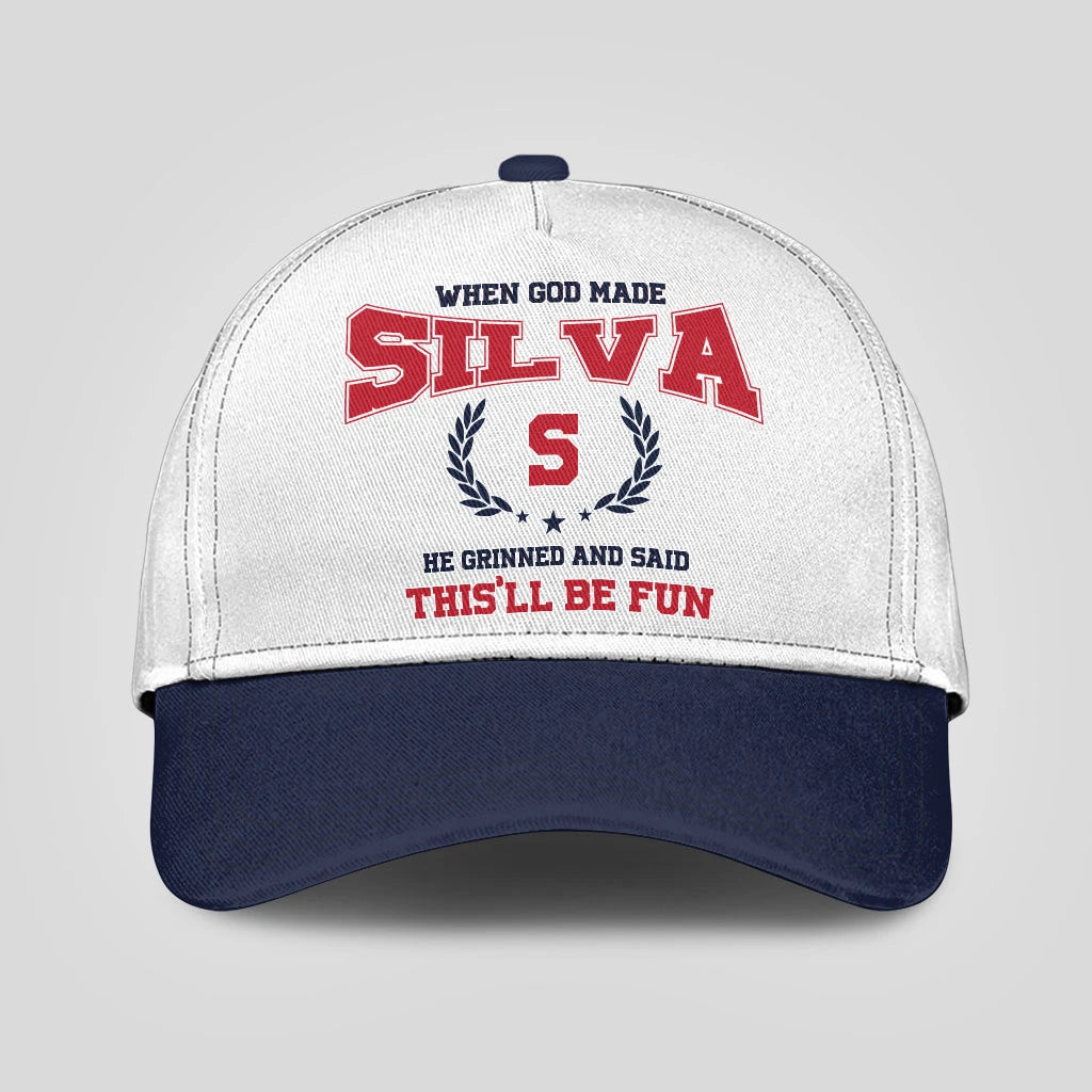 When God Made Your Name He Grinned And Said This'll Be Fun Blue Cap SILVA 13K1 C57PF