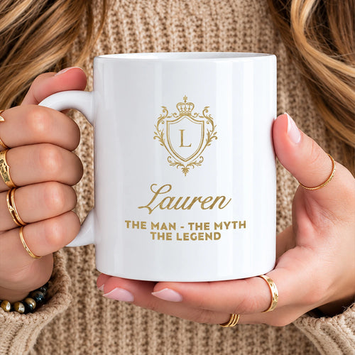 The Man The Myth The Legend Blue Crest Mug LAUREN 13K1 MG02