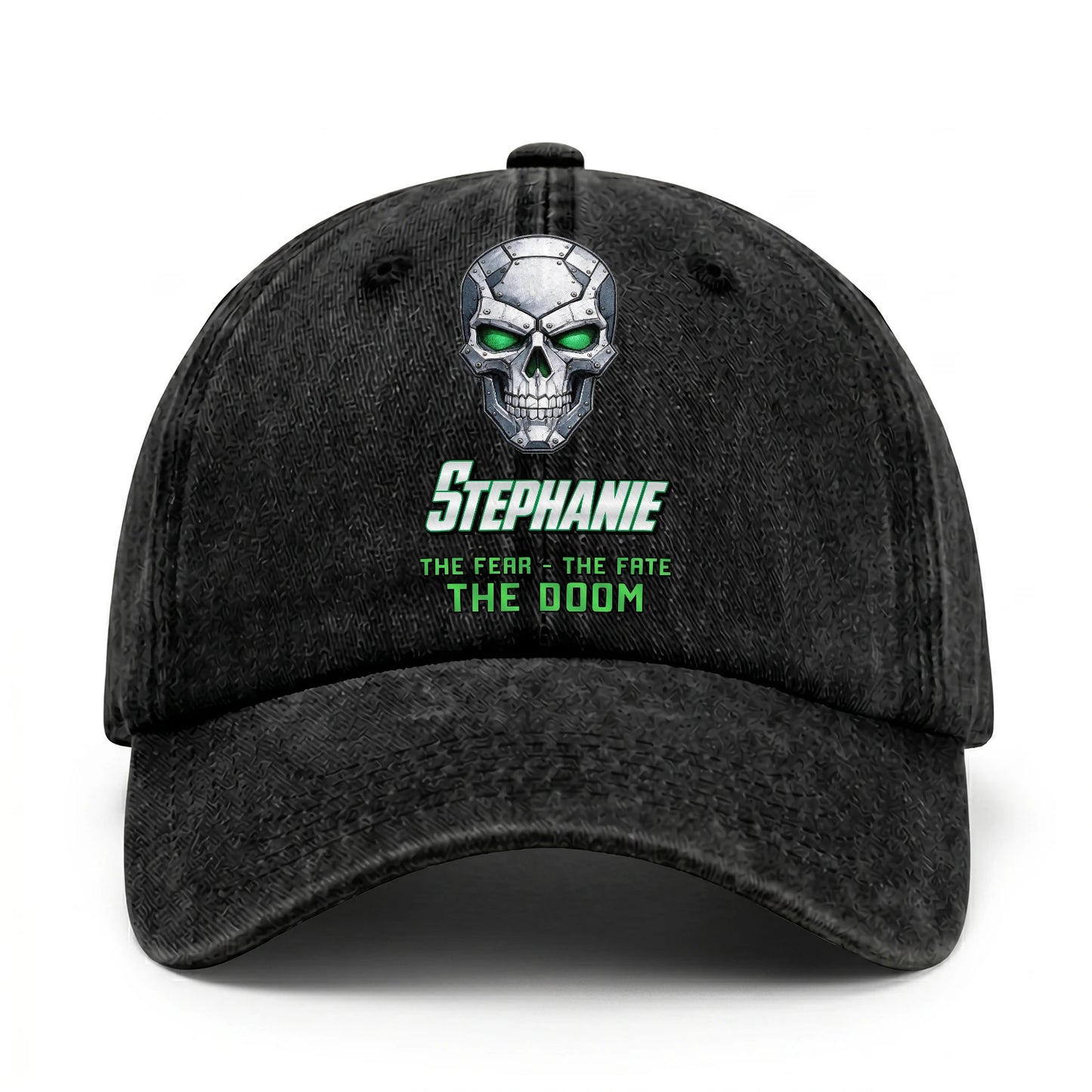 The Fear The Fate The Doom Skull Washed Cap STEPHANIE 13K1 C99PF