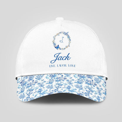 Live Laugh Love Blue Flowers Cap JACK 13K1 C50PF