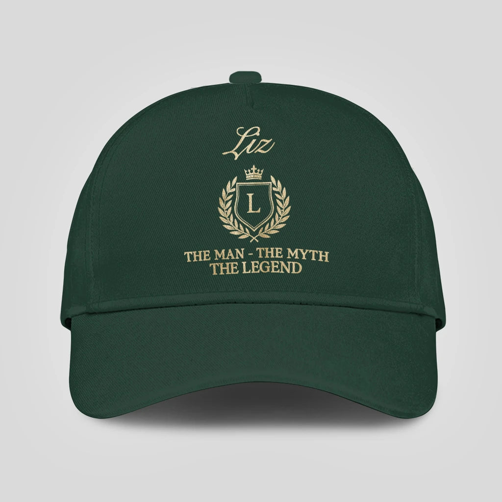 The Man The Myth The Legend Crest Forest Green Cap LIZ 13K1 C159PF