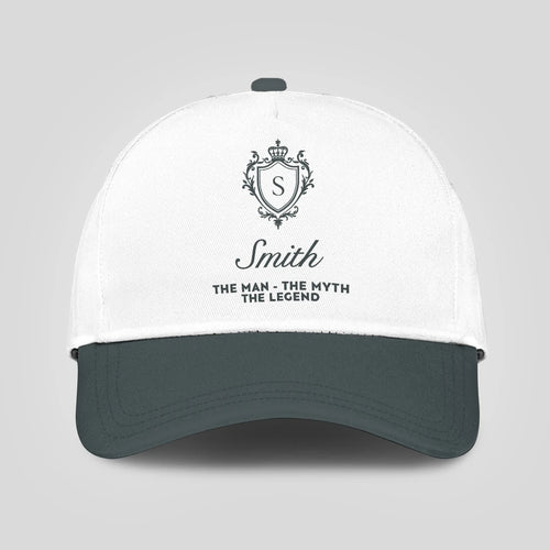 The Man The Myth The Legend Elegant Gray And White Cap SMITH 13K1 C170PF