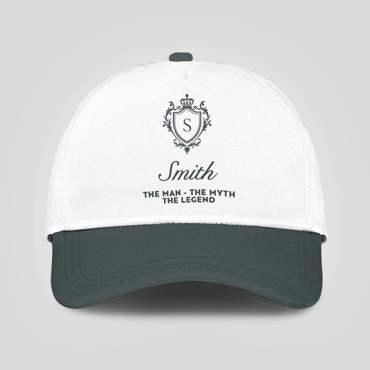 The Man The Myth The Legend Elegant Gray And White Cap SMITH 13K1 C170PF