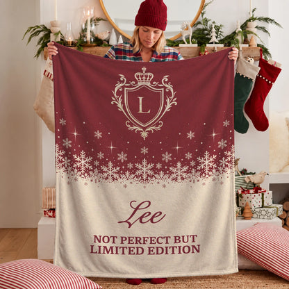 Not Perfect But Limited Edition Red Cream Christmas Fleece Blanket LEE 13K1 BK34