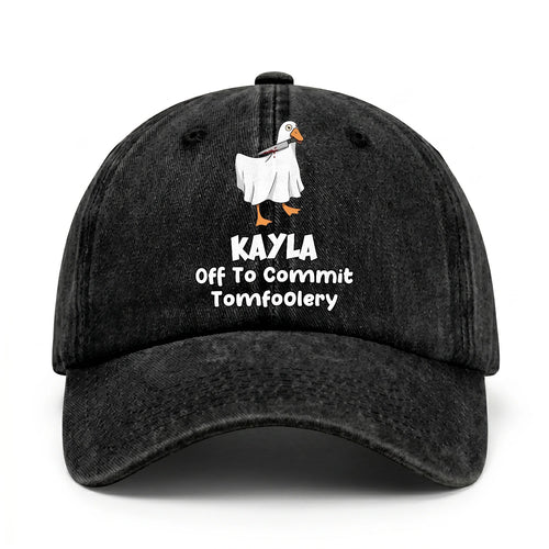 Off To Commit Tomfoolery Funny Goose Washed Cap KAYLA 13K1 C131PF