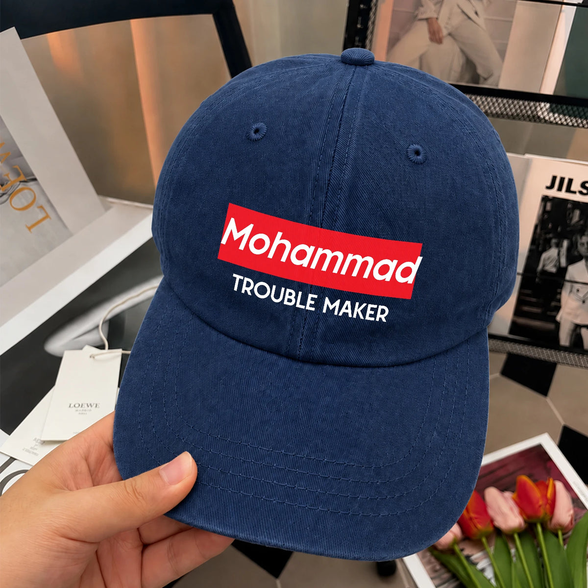 Trouble Maker Red Logo Washed Cap MOHAMMAD 13K1 C140PF
