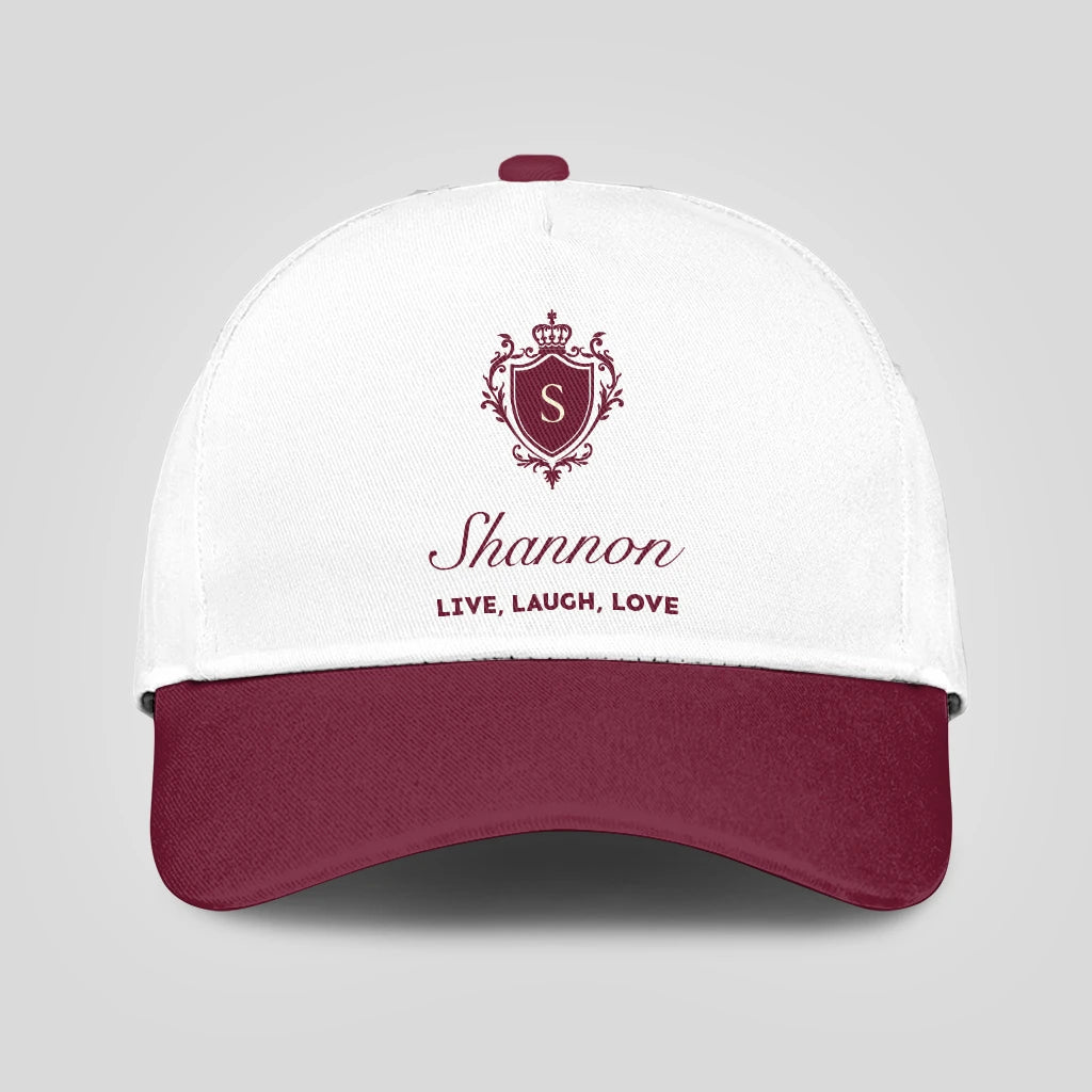 Live Laugh Love Elegant Burgundy And White Cap SHANNON 13K1 C88PF