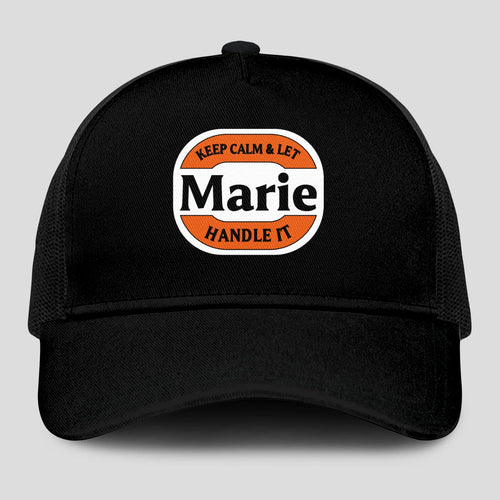 Keep Calm & Let Your Name Handle It Black Mesh Cap MARIE 13K1 C199PF