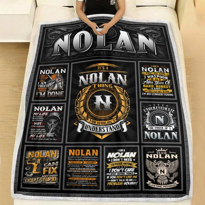 NOLAN Personalized Blanket | Custom Name Cozy Throw Gift 13K4-BK2