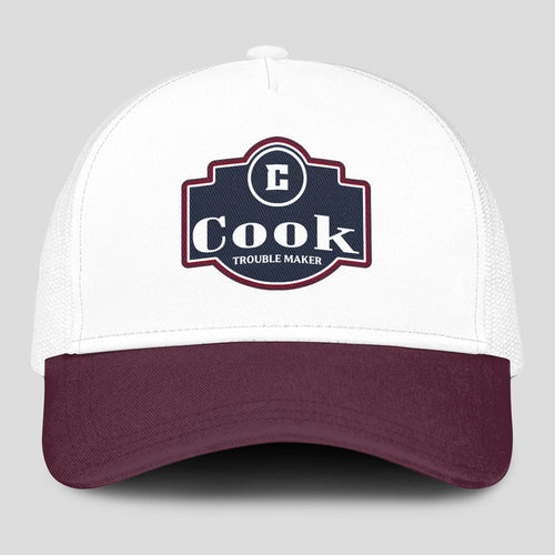 Trouble Maker Burgundy And White Funny Mesh Cap COOK 13K1 C201PF