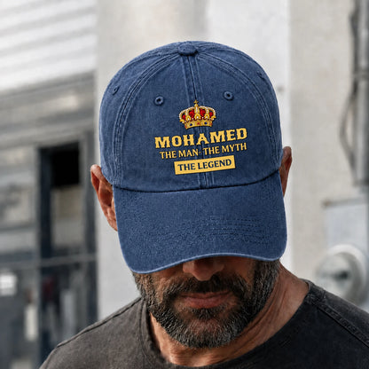 The Man The Myth The Legend King Crown Washed Cap MOHAMED 13K1 C146PF