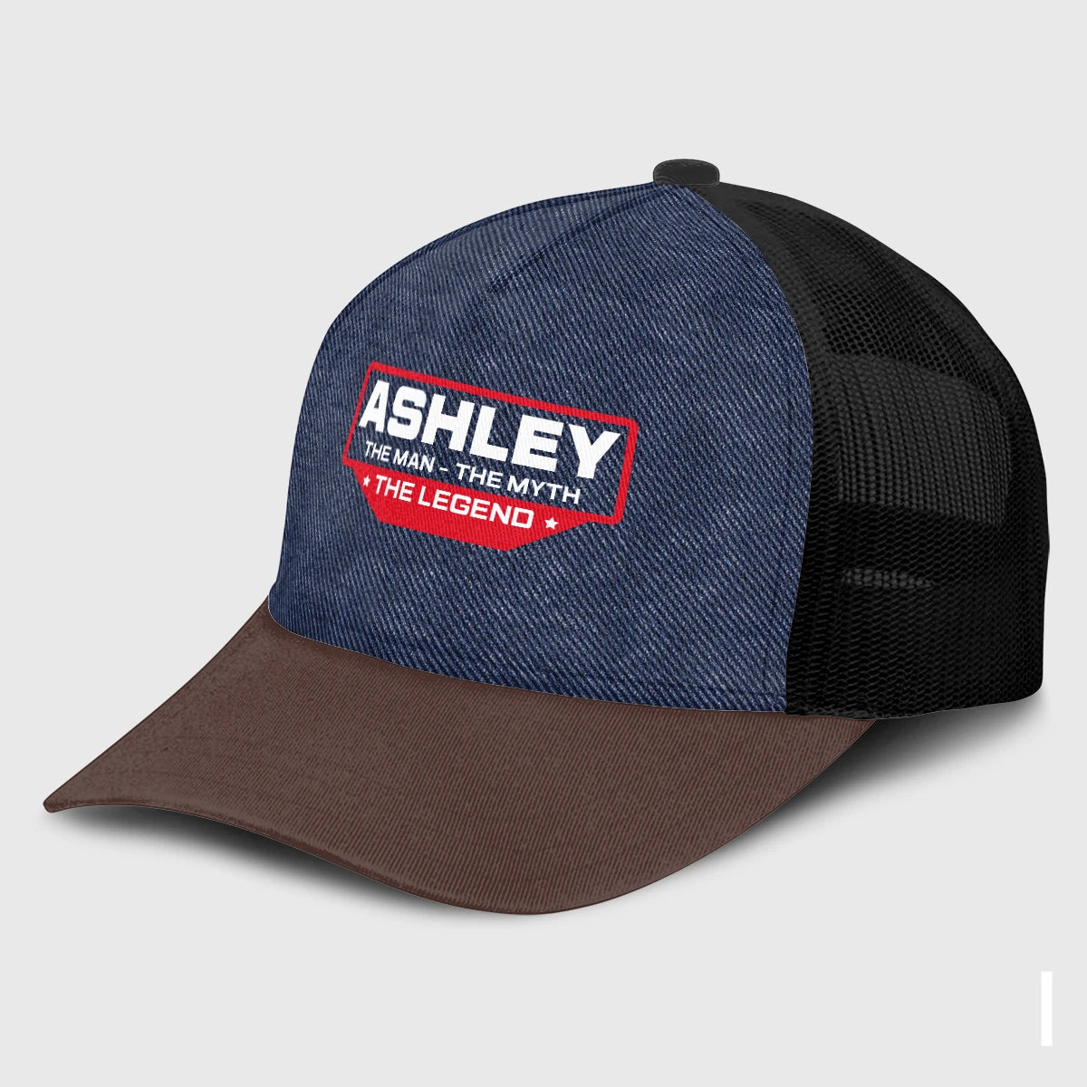 The Man The Myth The Legend Navy Brown And White Mesh Cap ASHLEY 13K1 C200PF