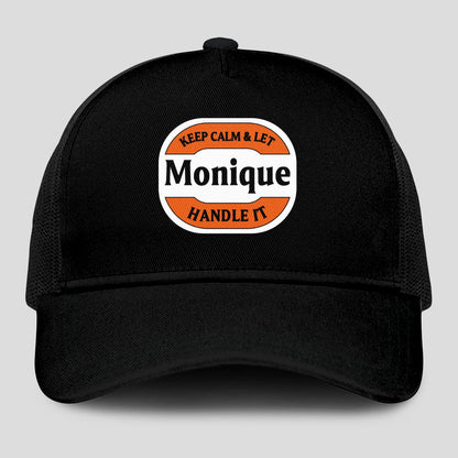 Keep Calm & Let Your Name Handle It Black Mesh Cap MONIQUE 13K1 C199PF