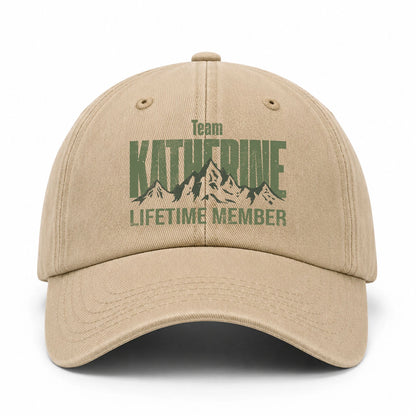 Team Your Name Lifetime Member Mountain Cap KATHERINE 13K1 C58PF