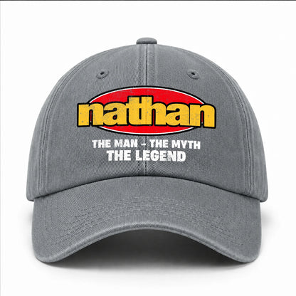 The Man The Myth The Legend Vintage Logo Washed Cap NATHAN 13K1 C162PF