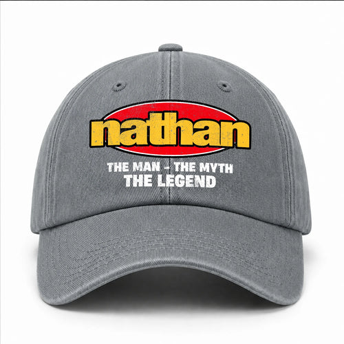 The Man The Myth The Legend Vintage Logo Washed Cap NATHAN 13K1 C162PF