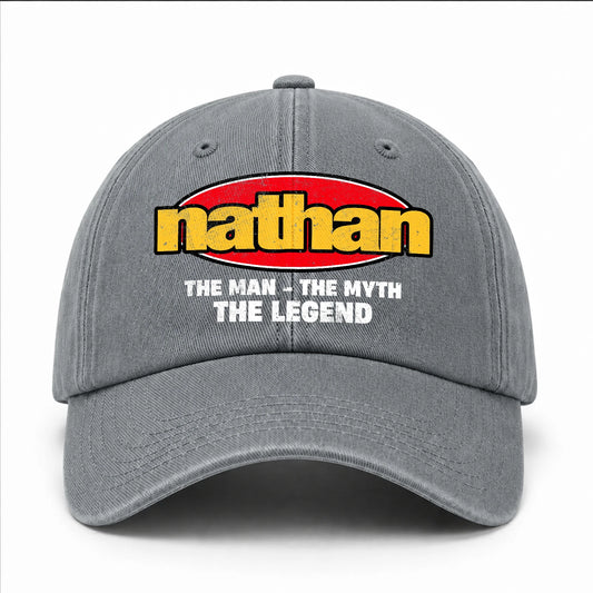 The Man The Myth The Legend Vintage Logo Washed Cap NATHAN 13K1 C162PF