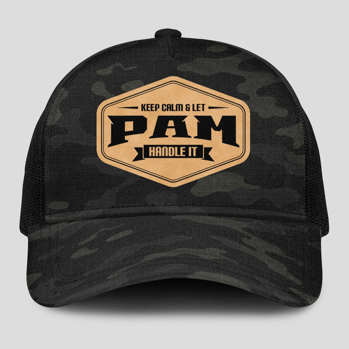 Keep Calm & Let Your Name Handle It Dark Camo Mesh Cap PAM 13K1 C195PF