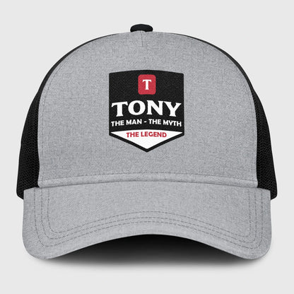 The Man The Myth The Legend Gray Mesh Cap TONY 13K1 C189PF