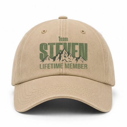 Team Your Name Lifetime Member Mountain Cap STEVEN 13K1 C58PF