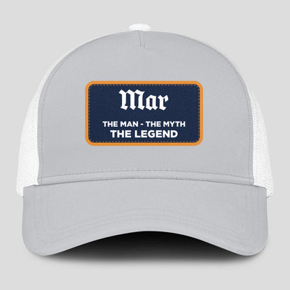 The Man The Myth The Legend Gray Mesh Cap MAR 13K1 C204PF