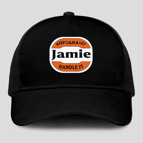 Keep Calm & Let Your Name Handle It Black Mesh Cap JAMIE 13K1 C199PF