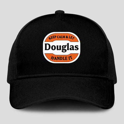Keep Calm & Let Your Name Handle It Black Mesh Cap DOUGLAS 13K1 C199PF