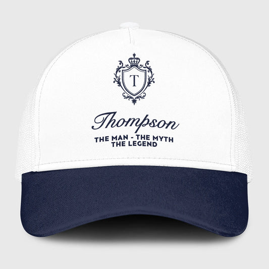 The Man The Myth The Legend Blue And White Baseball Mesh Cap THOMPSON 13K1 C186PF