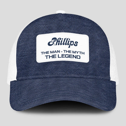 The Man The Myth The Legend Blue Denim Mesh Cap PHILLIPS 13K1 C194PF
