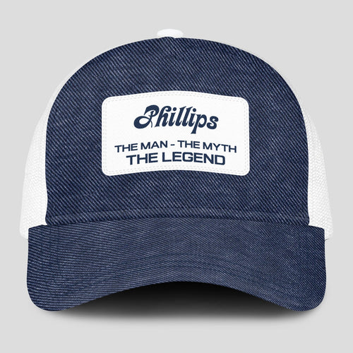 The Man The Myth The Legend Blue Denim Mesh Cap PHILLIPS 13K1 C194PF
