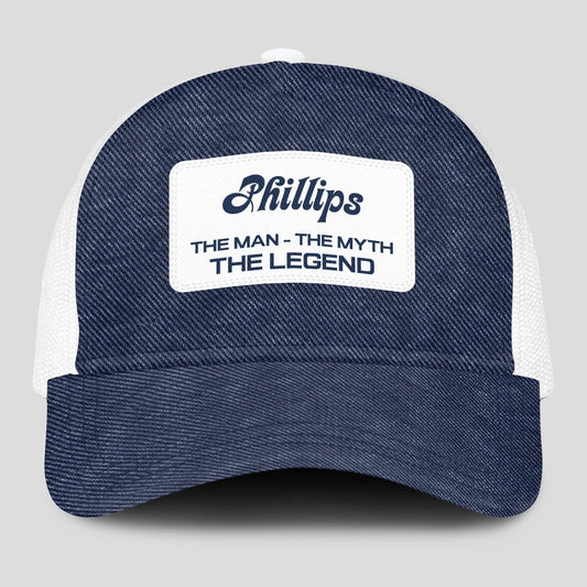 The Man The Myth The Legend Blue Denim Mesh Cap PHILLIPS 13K1 C194PF