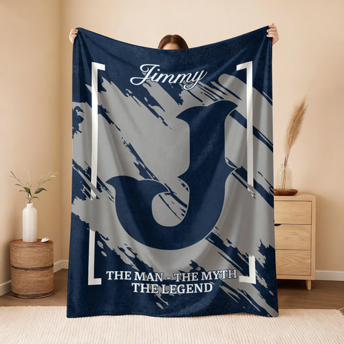 The Man The Myth The Legend Navy Baseball Fleece Blanket JIMMY 13K1 BK17