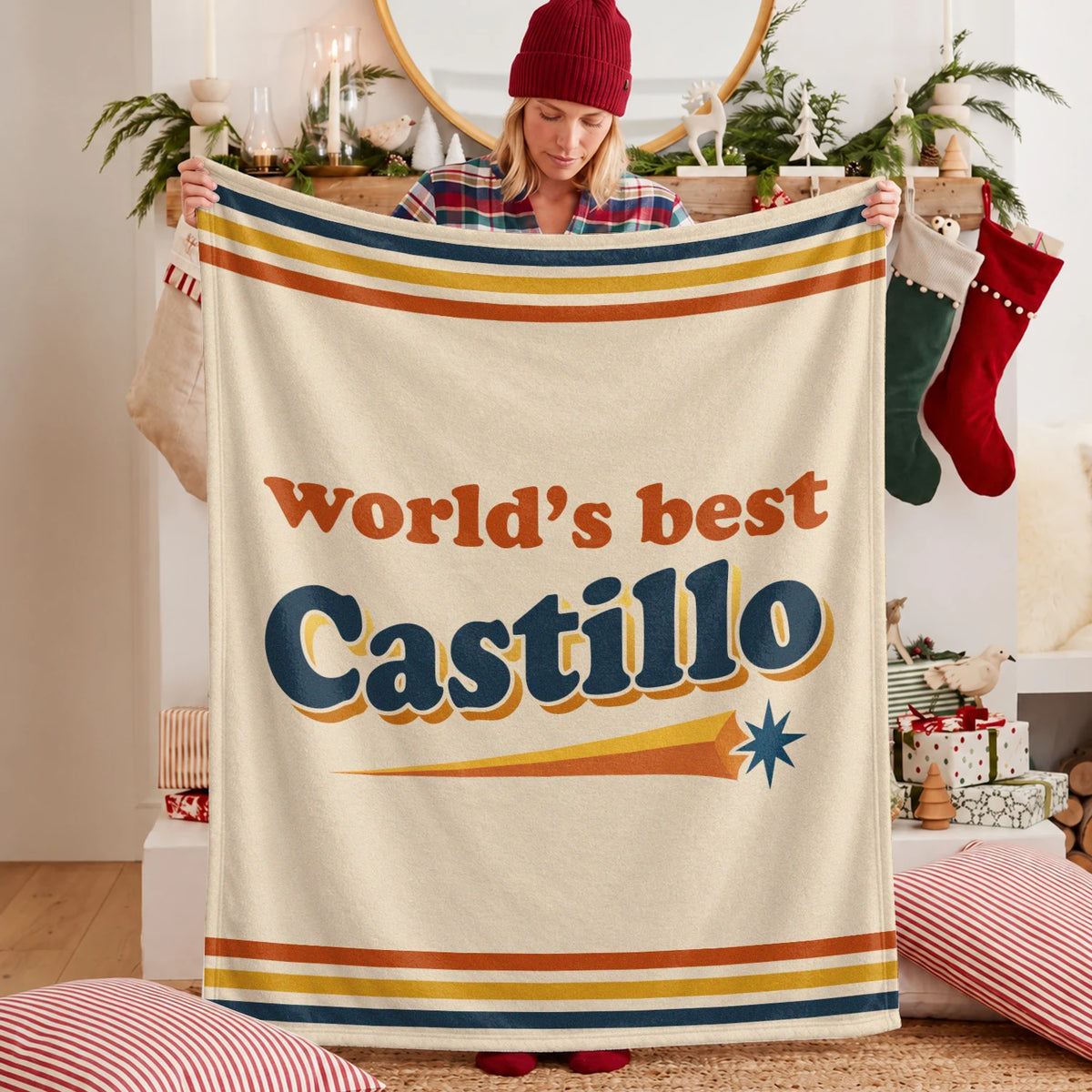 World's Best Your Name Retro Fleece Blanket CASTILLO 13K1 BK64