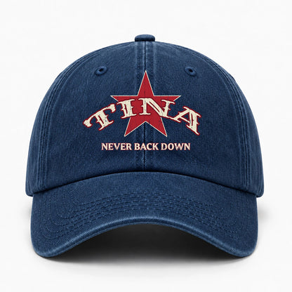 Never Back Down Western Blue Denim Cap TINA 13K1 C61PF