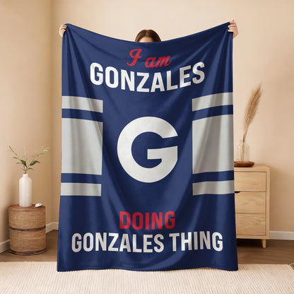I'm Name Doing Name Things Navy Fleece Blanket GONZALES 13K1 BK51