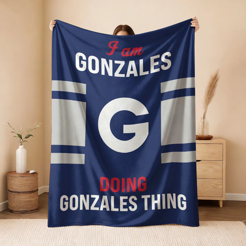 I'm Name Doing Name Things Navy Fleece Blanket GONZALES 13K1 BK51
