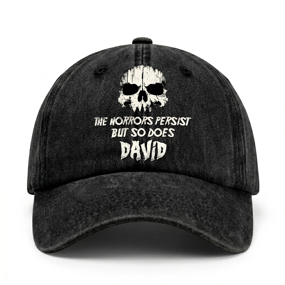 The Horrors Persist But So Does Your Name Cool Skull Washed Cap DAVID 13K1 C134PF
