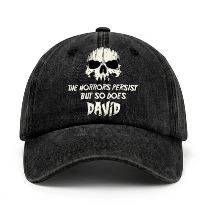 The Horrors Persist But So Does Your Name Cool Skull Washed Cap DAVID 13K1 C134PF