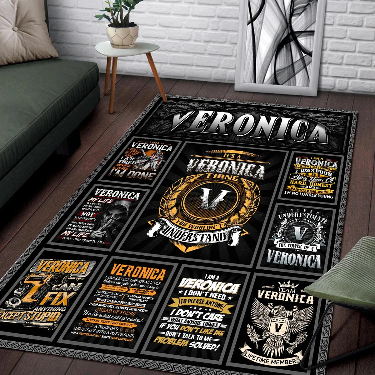 VERONICA Personalized Sponge Floor Mat – Custom Printed Home Decor 13K1-AR2