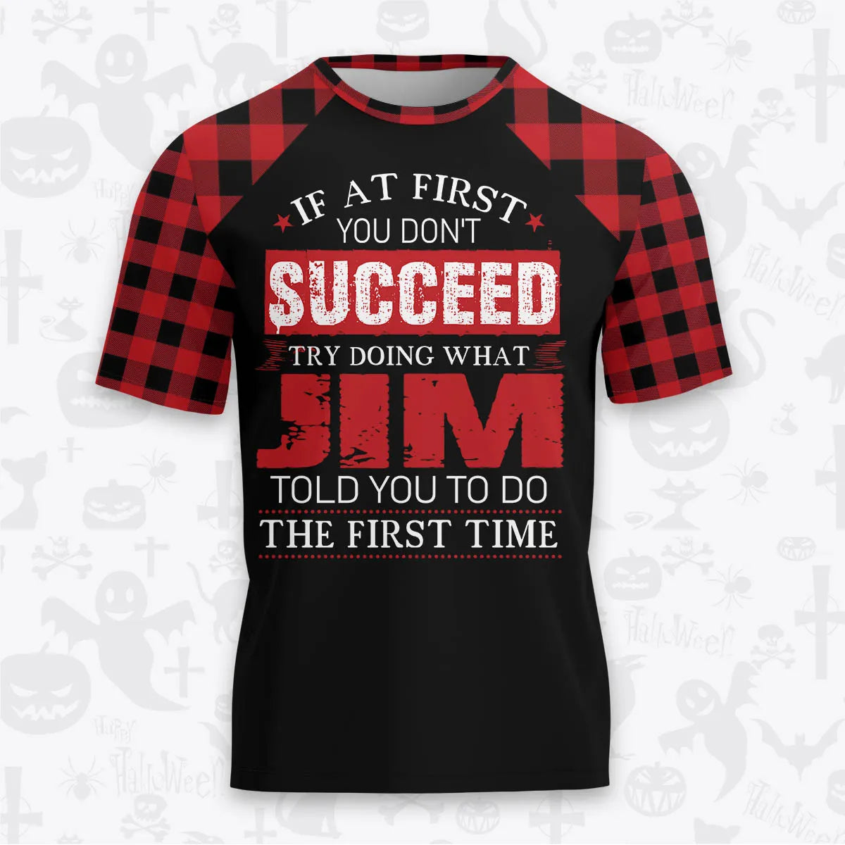 JIM Buffalo Plaid Pajamas Set Tshirt & Pants 13K1-EV2