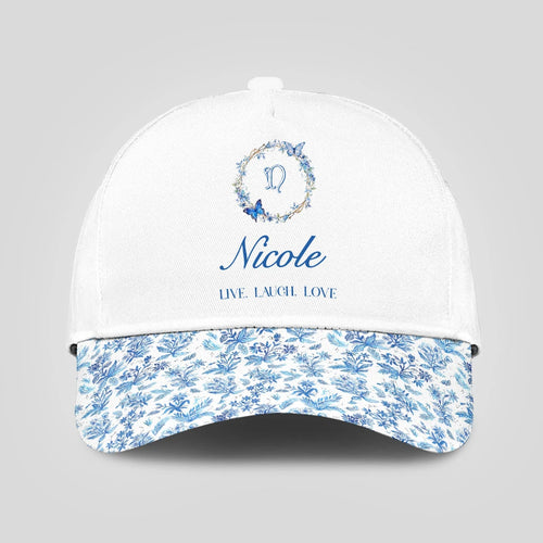 Live Laugh Love Blue Flowers Cap NICOLE 13K1 C50PF