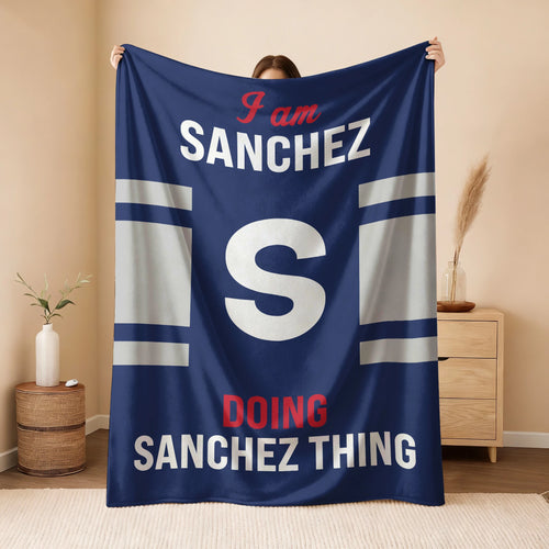 I'm Name Doing Name Things Navy Fleece Blanket SANCHEZ 13K1 BK51