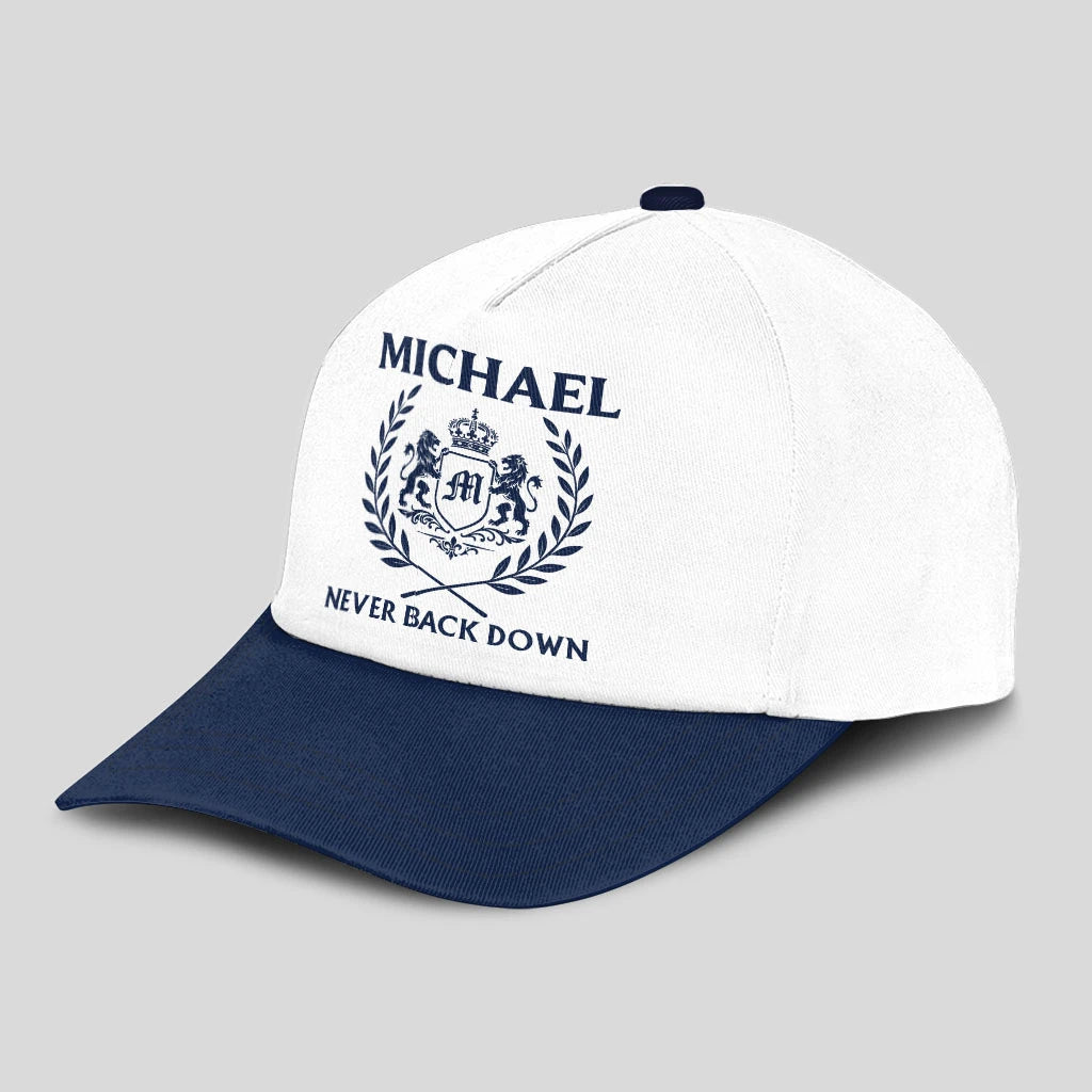 Never Back Down Blue And White Cap MICHAEL 13K1 C59PF