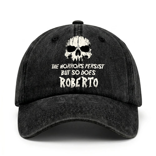The Horrors Persist But So Does Your Name Cool Skull Washed Cap ROBERTO 13K1 C134PF