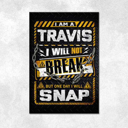 TRAVIS Motivational Rug – Black & Yellow Quote Carpet for Living Room 13K1-AR1